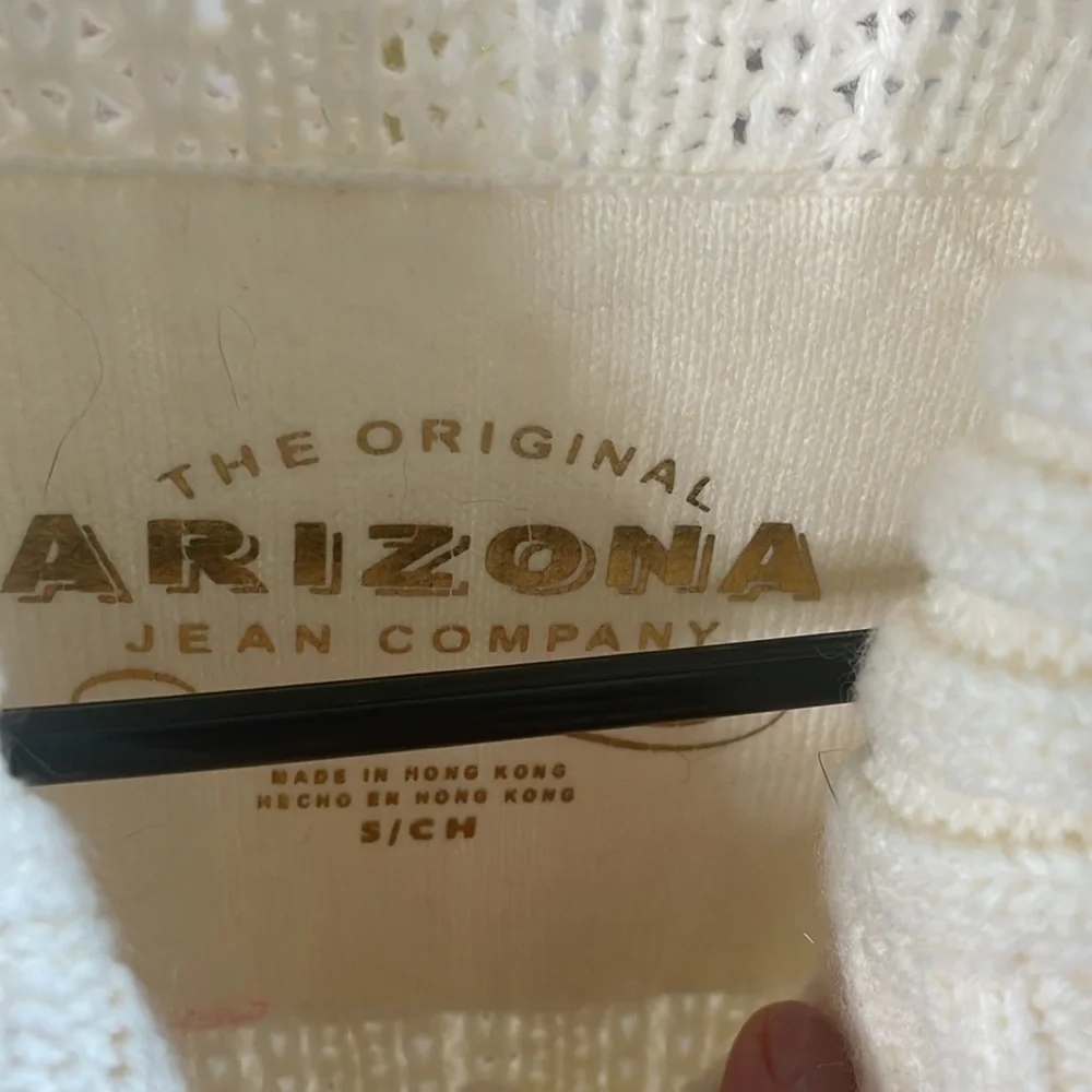 Arizona cream & taupe button down cardigan size small - Picture 4 of 8